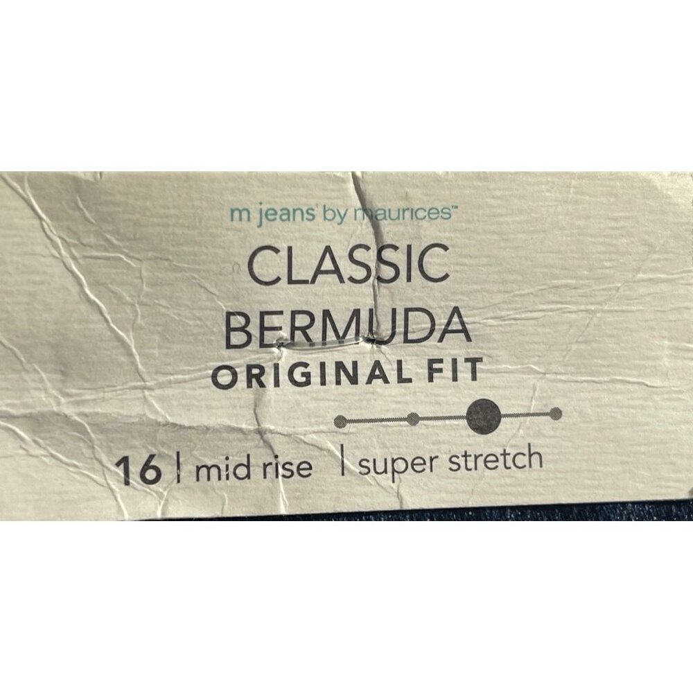 M Jeans By Maurices Womens Classic Bermuda Shorts 16 Original Fit Mid Rise Super - Picture 4 of 5